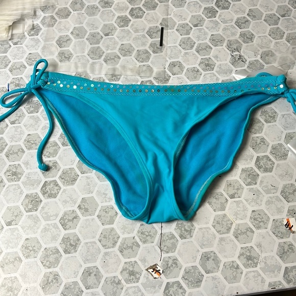 Joe Boxer Medium Blue Bikini Swimsuit Bottoms Sequin - Picture 1 of 5